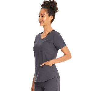 NEW 3XL Dark Gray V-Neck Women's Scrub Top